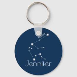 Personalized Aquarius Zodiac Constellation Keychain