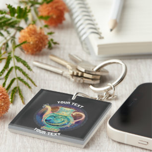 PERSONALIZED Aquarius ZODIAC SIGN Keychain