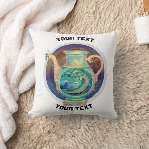 PERSONALIZED Aquarius ZODIAC SIGN Throw Pillow