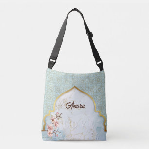 Personalized Arabesque Crossbody Tote Bag   Blush 