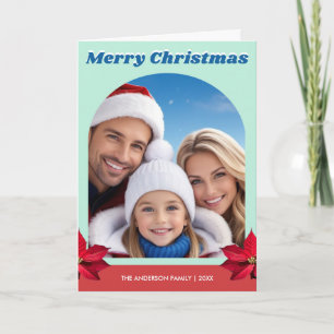 Personalized Arch Family One Photo Modern Groovy  Card