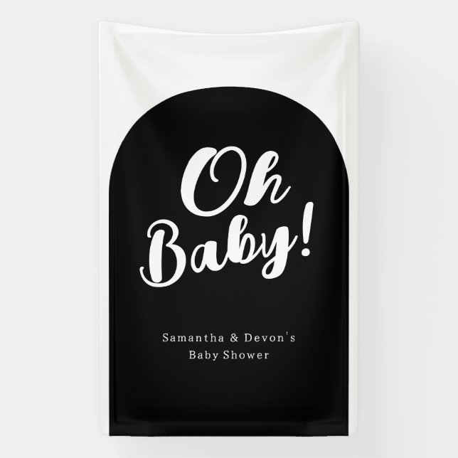Personalized Arch Oh Baby Photo Wall Shower Banner (Vertical)