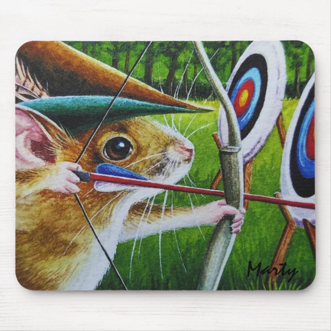 Personalized Archery Camp Mouse Bow & Arrow Art   Pad (Front)
