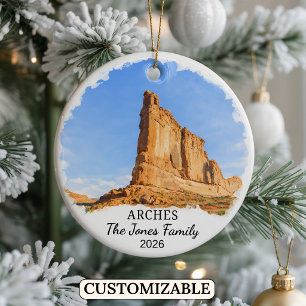 Personalized Arches National Park Ornament, Utah Ceramic Ornament