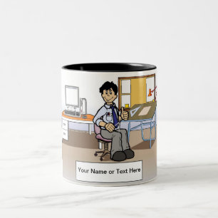 Personalized Architect, Engineer - Male Cartoon Two-Tone Coffee Mug