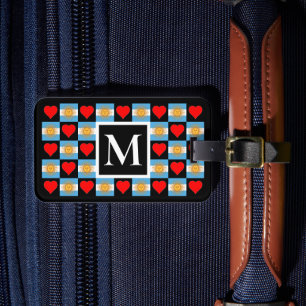 Personalized Argentina Flag Custom Text Argentine Luggage Tag