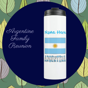 Personalized Argentina Flag Thermal Tumbler