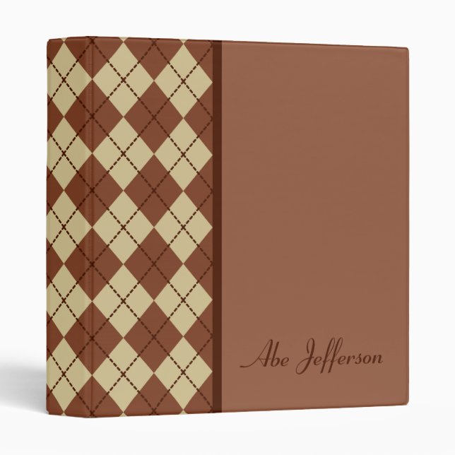 Personalized  Argyle  Binder (Front/Spine)