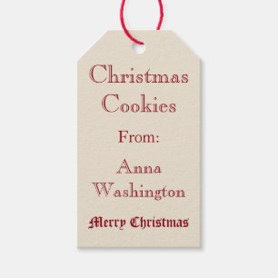 Personalized Argyle Christmas Cookies Gift Tag