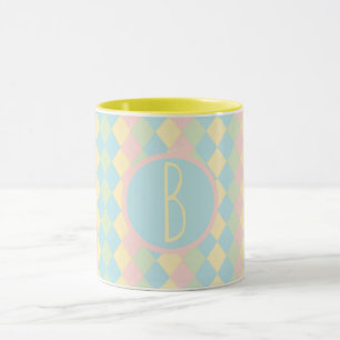 Personalized Argyle spring pastel colored pattern Mug