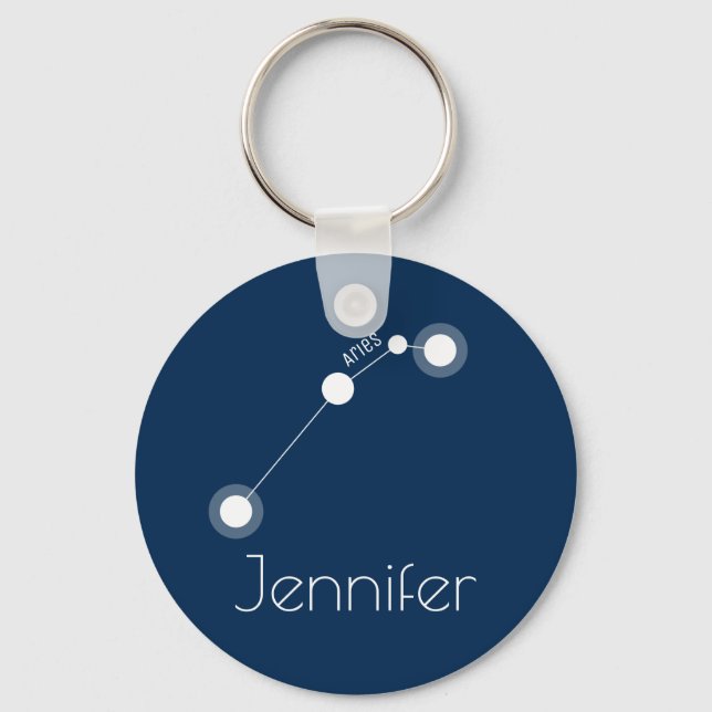 Personalized Aries Zodiac Constellation Keychain (Front)