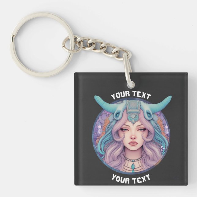 PERSONALIZED ARIES ZODIAC SIGN  KEYCHAIN (Front)