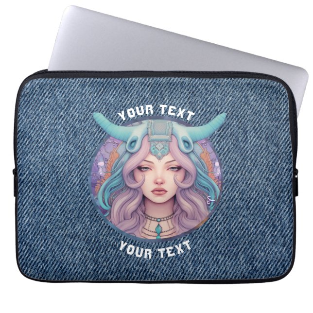 PERSONALIZED ARIES ZODIAC SIGN  LAPTOP SLEEVE (Front)