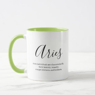 Personalized Aries Zodiac sign Name and traits Mug