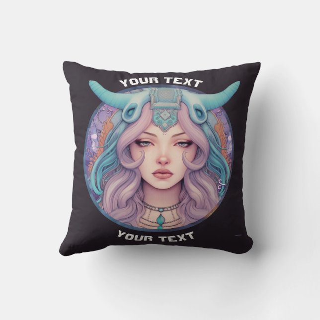 PERSONALIZED ARIES ZODIAC SIGN  THROW PILLOW (Back)