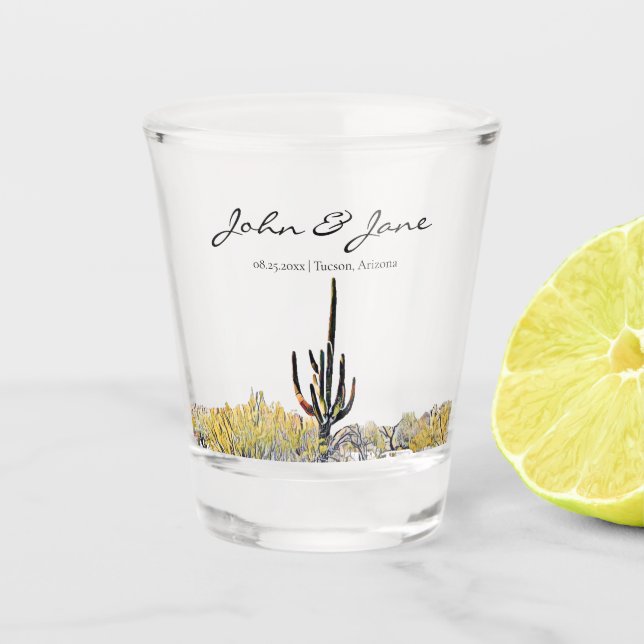 Personalized Arizona Desert Shot Glass (Front)
