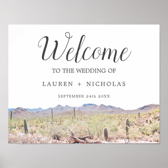 Personalized Arizona Desert Wedding Welcome Poster (Front)