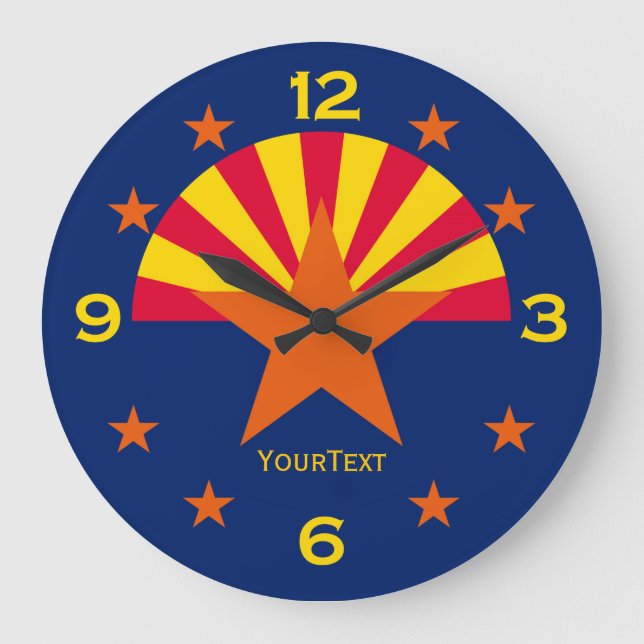Personalized Arizona State Flag on a Large Clock (Front)