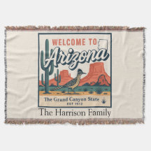 Personalized Arizona Throw Blanket