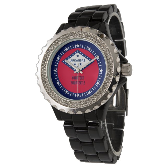 Personalized Arkansas State Flag Design Decor Watch (Angled)