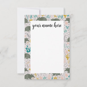 Personalized Armadillo Notecards