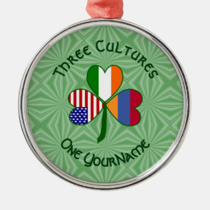 Personalized Armenia Shamrock Metal Ornament