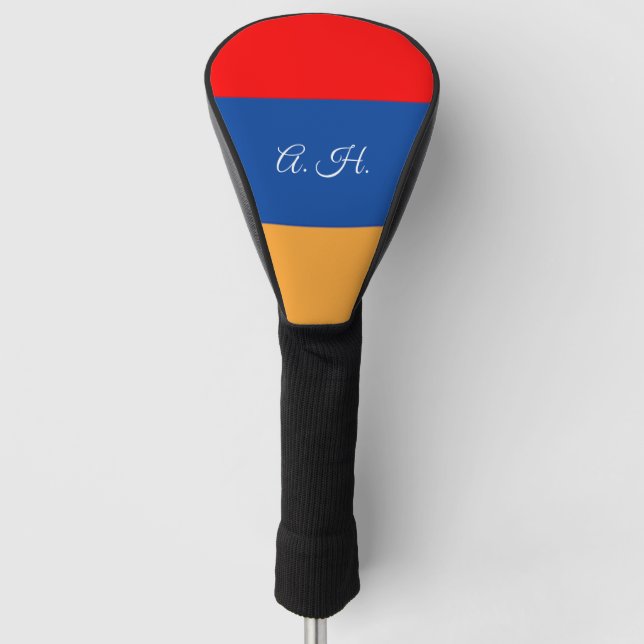 Personalized Armenian Flag golf head cover (Front)