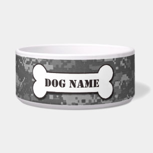 Personalized Army ACU Camouflage Dog Bowl