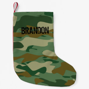 Personalized army camouflage Christmas stocking