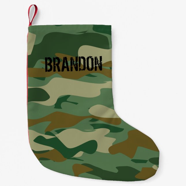 Personalized army camouflage Christmas stocking (Front)