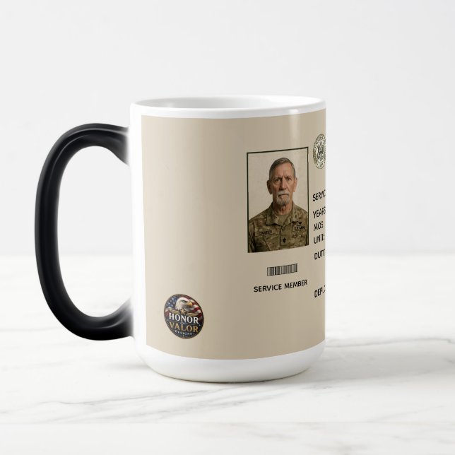 Personalized Army Record Gift Magic Mug (Left)