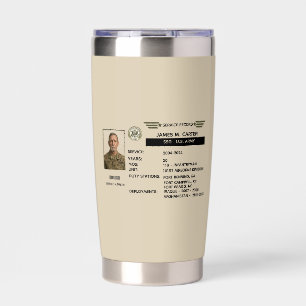 Personalized Army Service Record Gift Insulated Tumbler