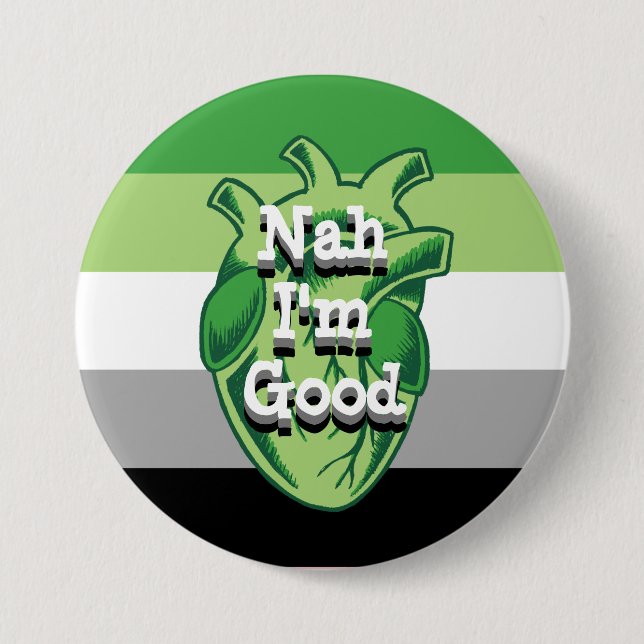 Personalized Aromantic AntiValentines Heart 3 Inch Round Button (Front)