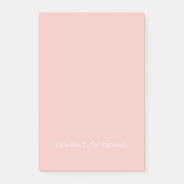 Personalized Art Business Pink Post-It Notes (Front)