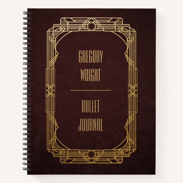 Personalized Art Deco Bullet Journal (Front)