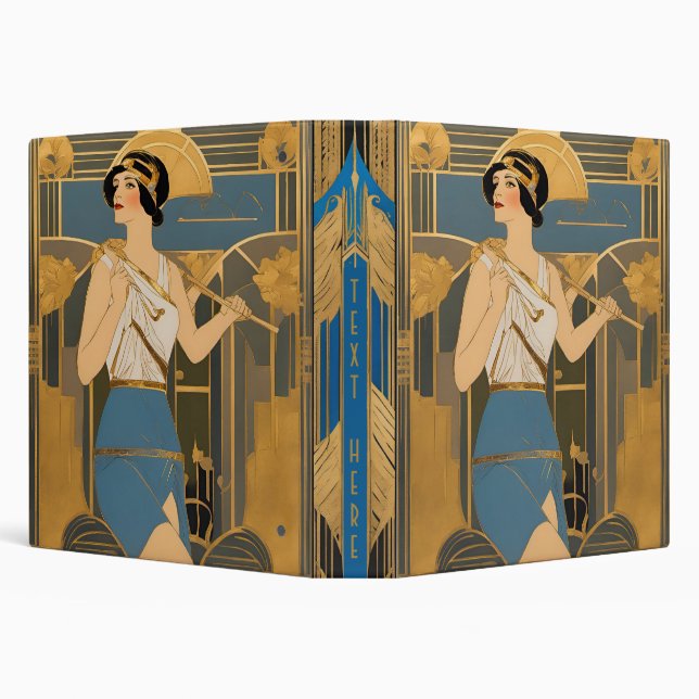 Personalized Art Deco Design 3-Ring Binder (Background)