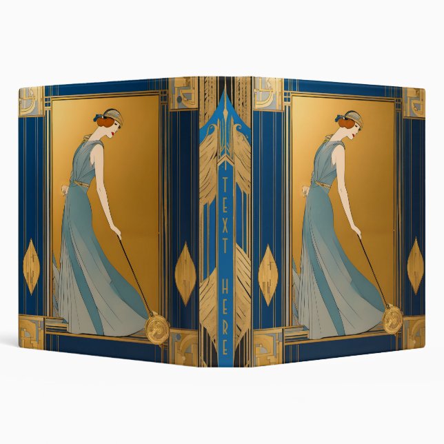 Personalized Art Deco Design 3-Ring Binder (Background)