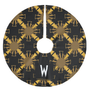 Personalized - Art Deco Golden Sunbursts Brushed Polyester Tree Skirt
