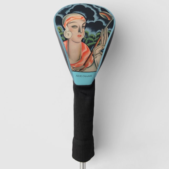 Personalized Art Deco Golf Head Cover (Front)