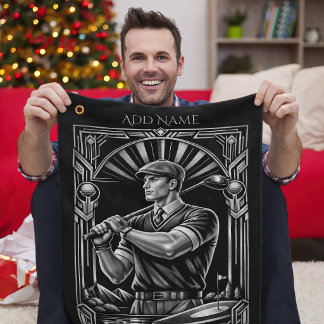 Personalized Art Deco Golf Towel
