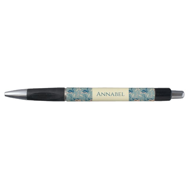 Personalized Art Deco inspired Flamingo  Pen (Front)