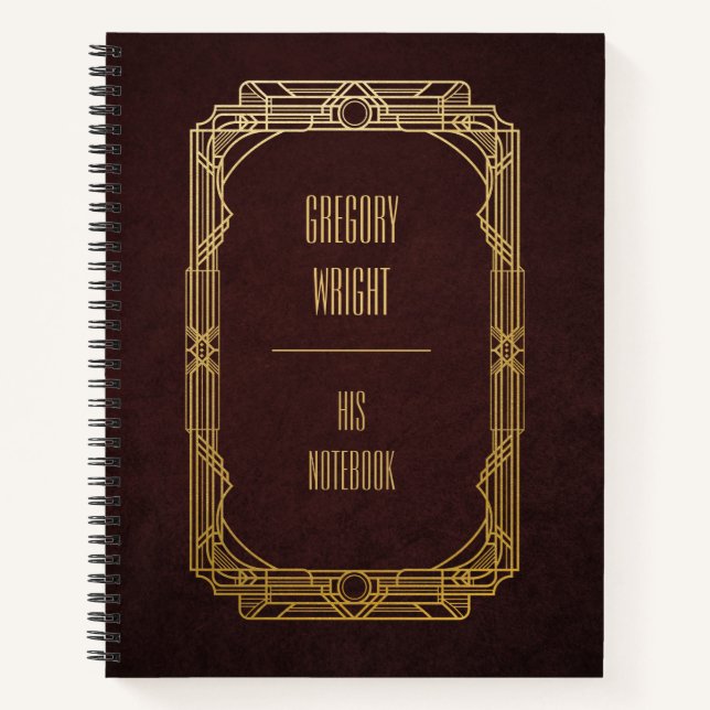 Personalized Art Deco Notebook (Front)