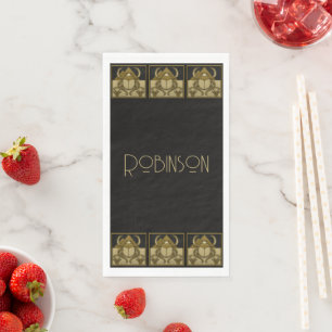 Personalized Art Deco Paper Guest Towel Napkin