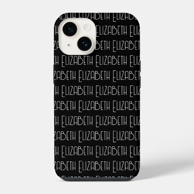 Personalized Art Deco Style Custom Text iPhone Case (Back)