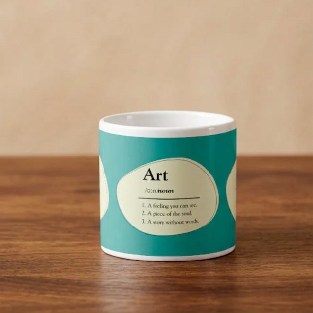 Personalized Art Dictionary Style Espresso Mug (Fully customizable coffee mug for art lovers)