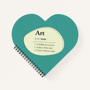 Personalized Art Dictionary Style Heart Sketchbook Notebook
