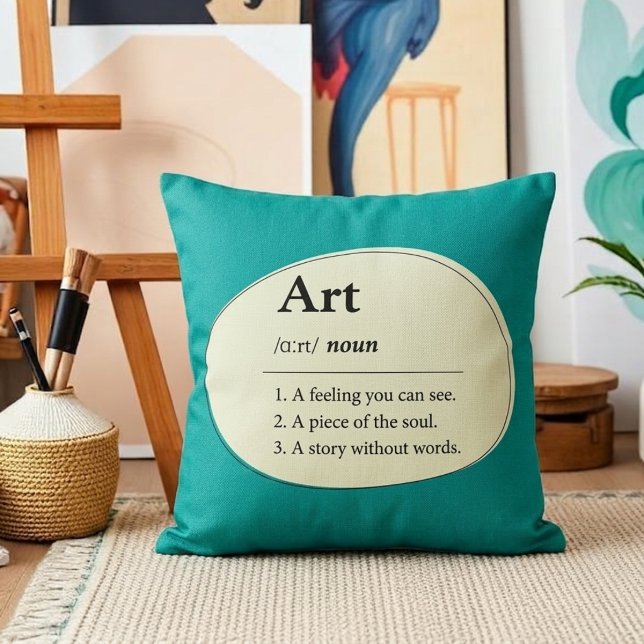 Personalized Art Dictionary Style Throw Pillow (Fully customizable pillow for art lovers)