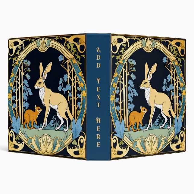 Personalized Art Nouveau Design 3-Ring Binder (Background)
