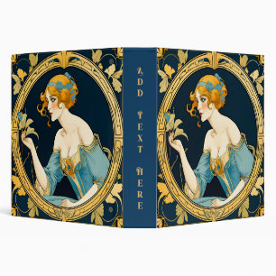 Personalized Art Nouveau Design 3-Ring Binder