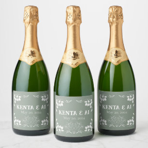 Personalized Art Nouveau Sparkling Wine Label